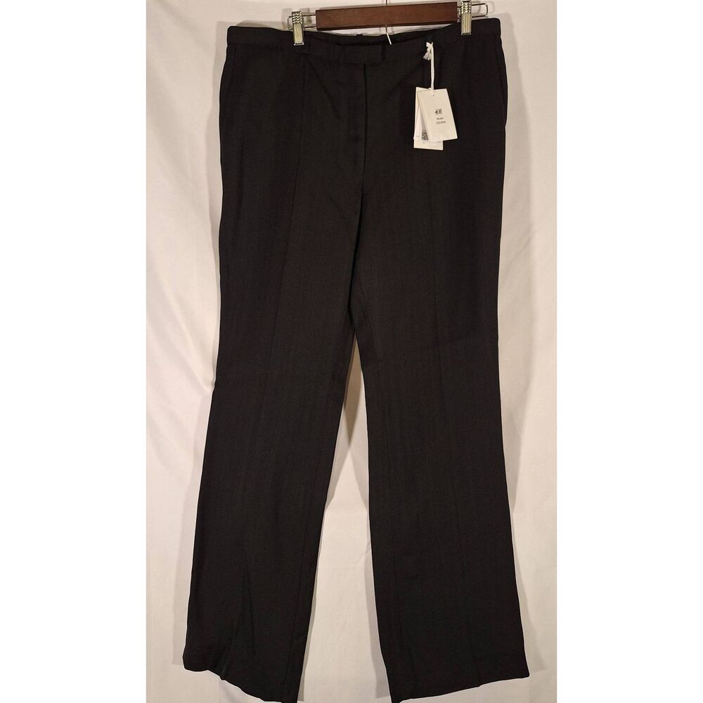 H&M‎ Studio S/S 24 Womens Tailored Viscose Slacks Black Size 12 NEW with tags